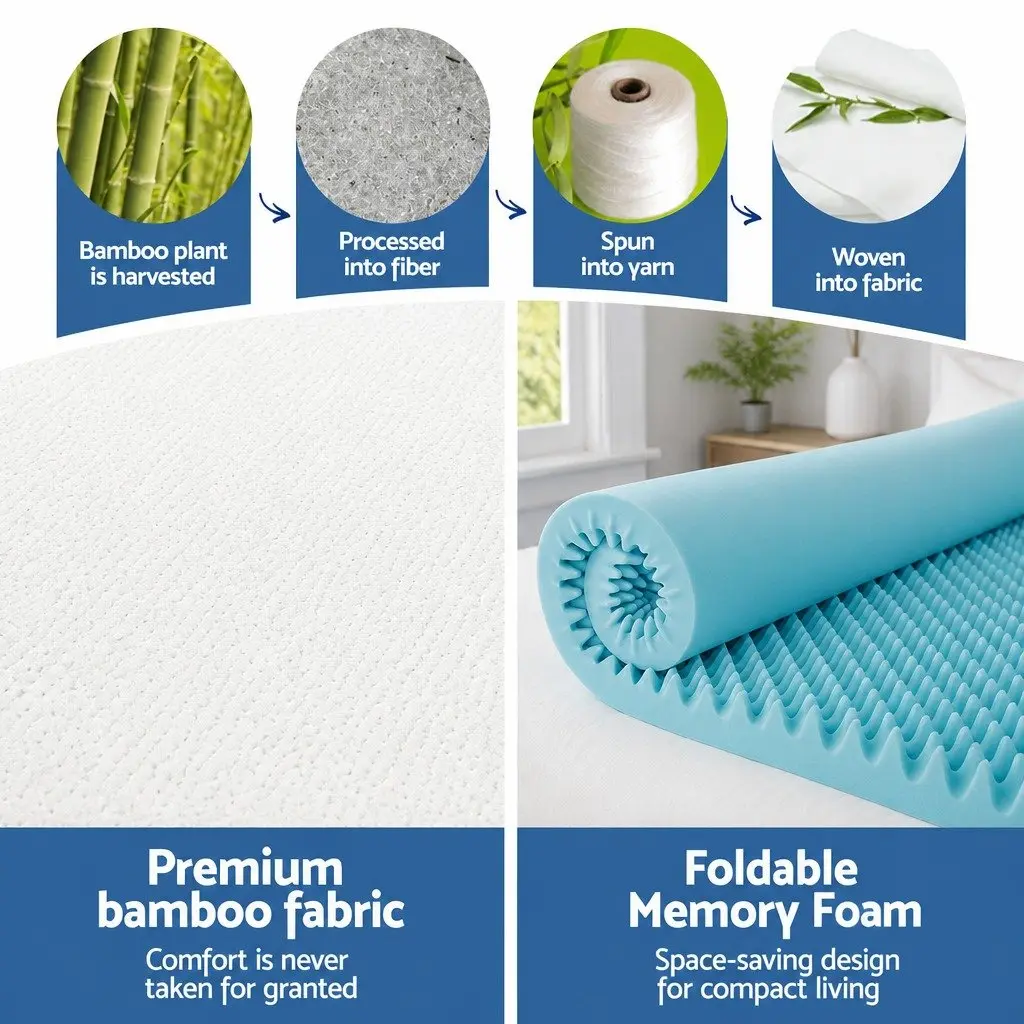 8cm King Memory Foam Topper with Bamboo Cover