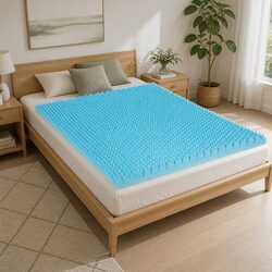 Memory Foam Mattress Topper 8cm Gel Egg Crate Bamboo King Single Pressure Relief