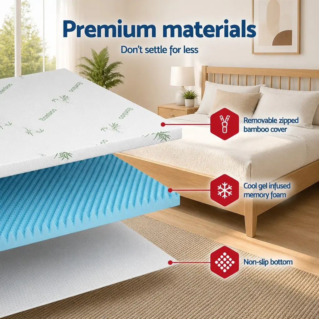 8cm Memory Foam Mattress Topper with Bamboo Cover