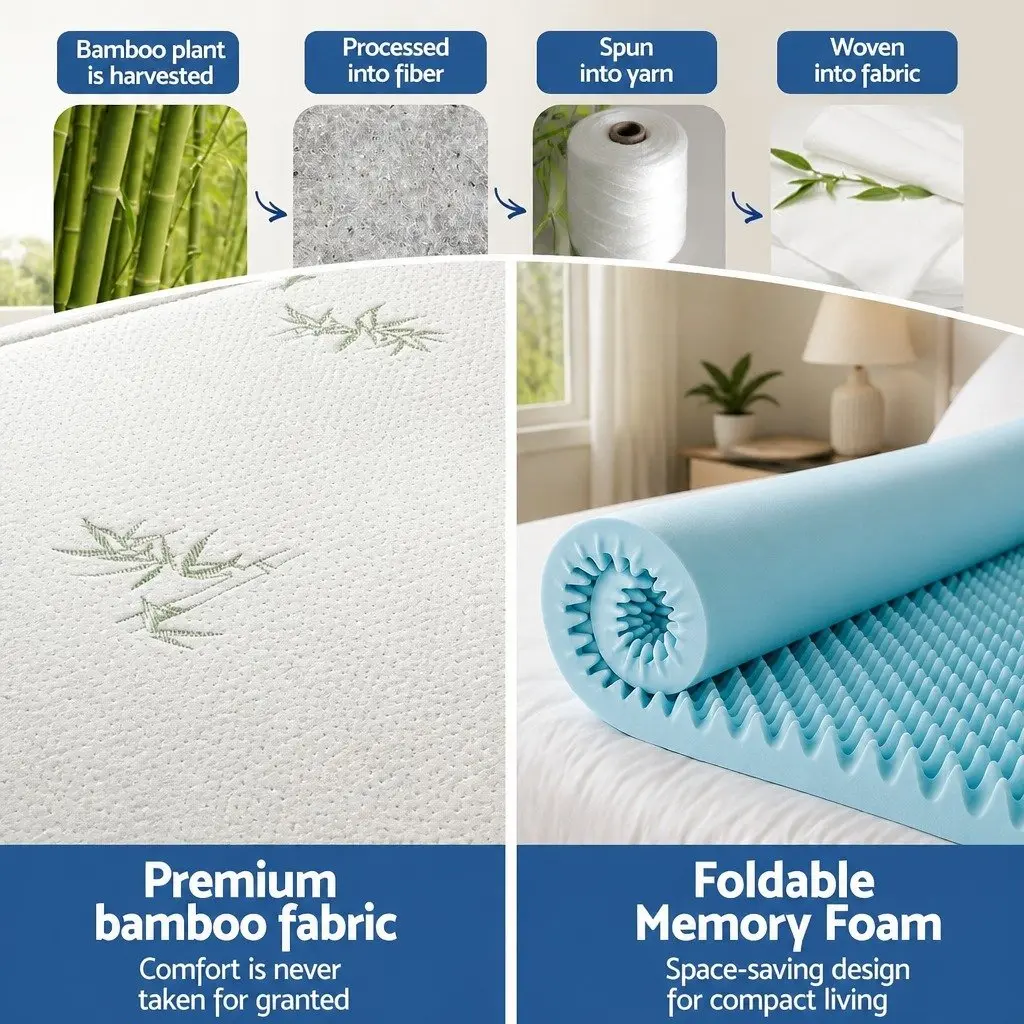 8cm Memory Foam Mattress Topper with Bamboo Cover