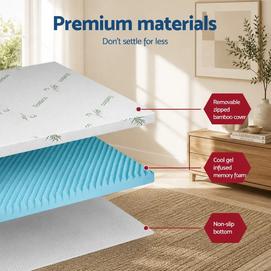 8cm Gel Memory Foam Mattress Topper