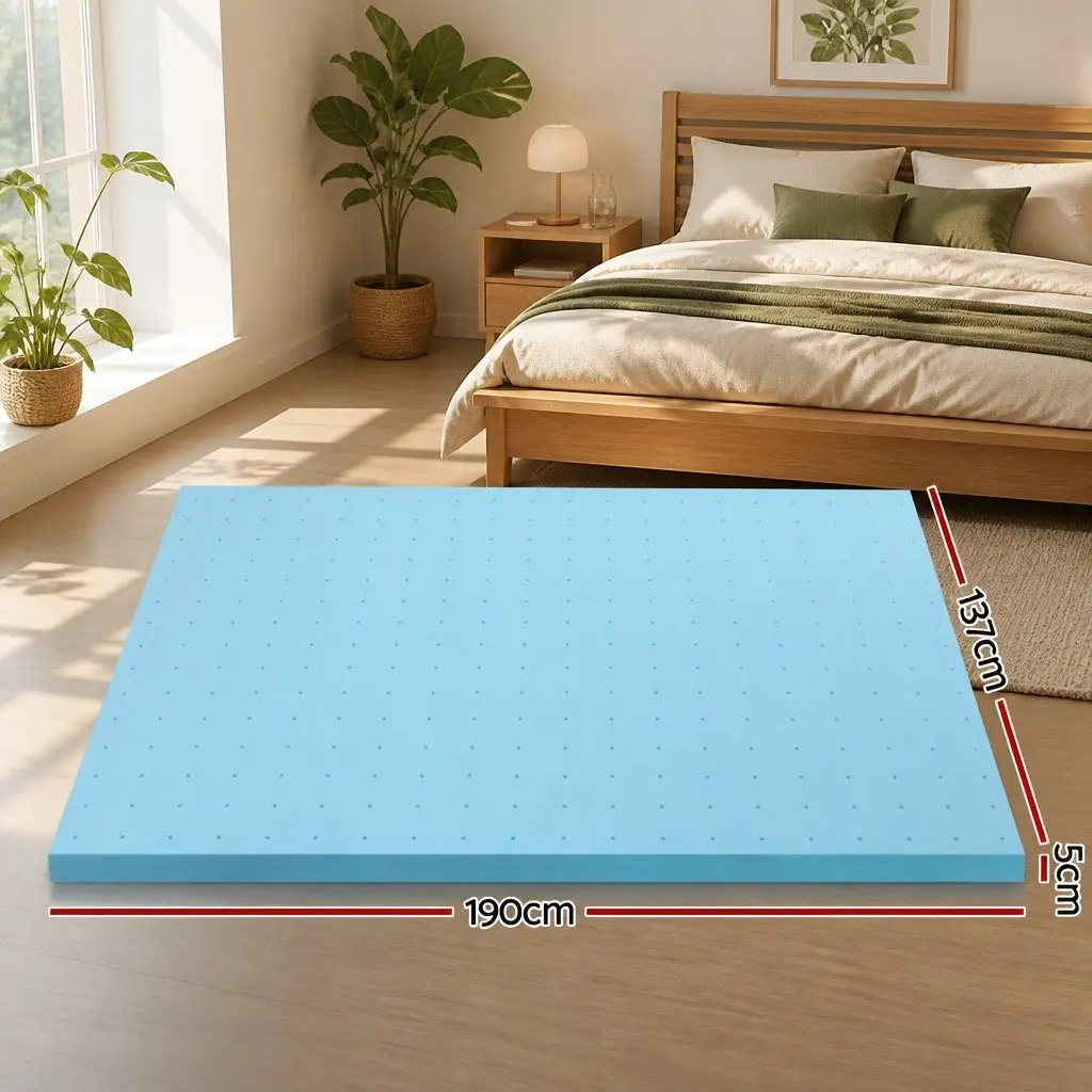 Double Bed 5cm Ventilated Gel Memory Foam Topper