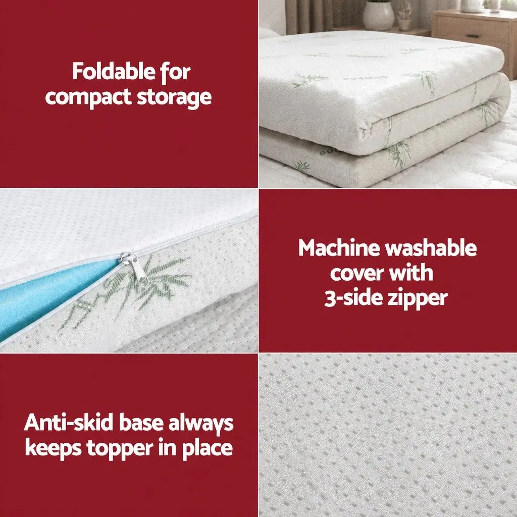 Double Bed 5cm Ventilated Gel Memory Foam Topper