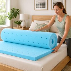 Memory Foam Mattress Topper King Bed Cool Gel Ventilated 5cm Removable Cover