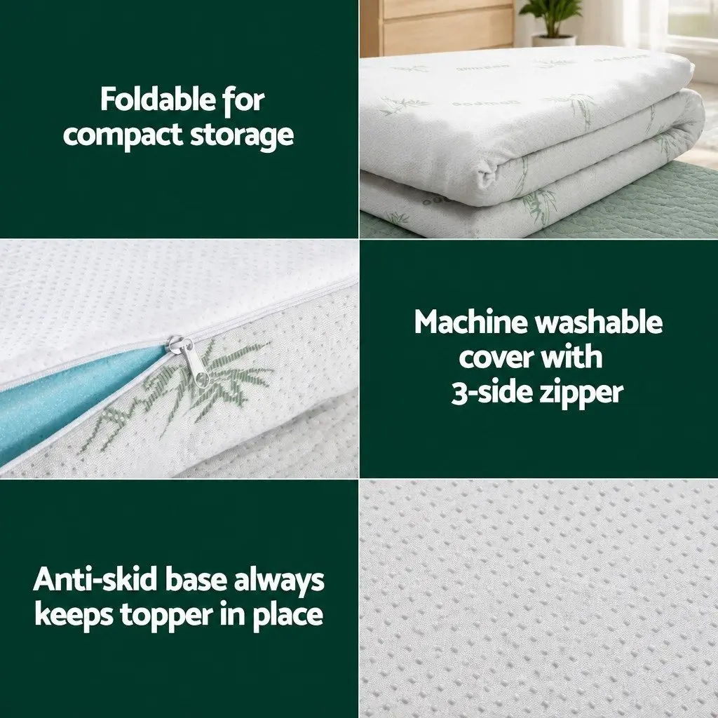 Memory Foam Mattress Topper Queen Bed 5cm Thickness Ventilated Gel Cool Sleep Support