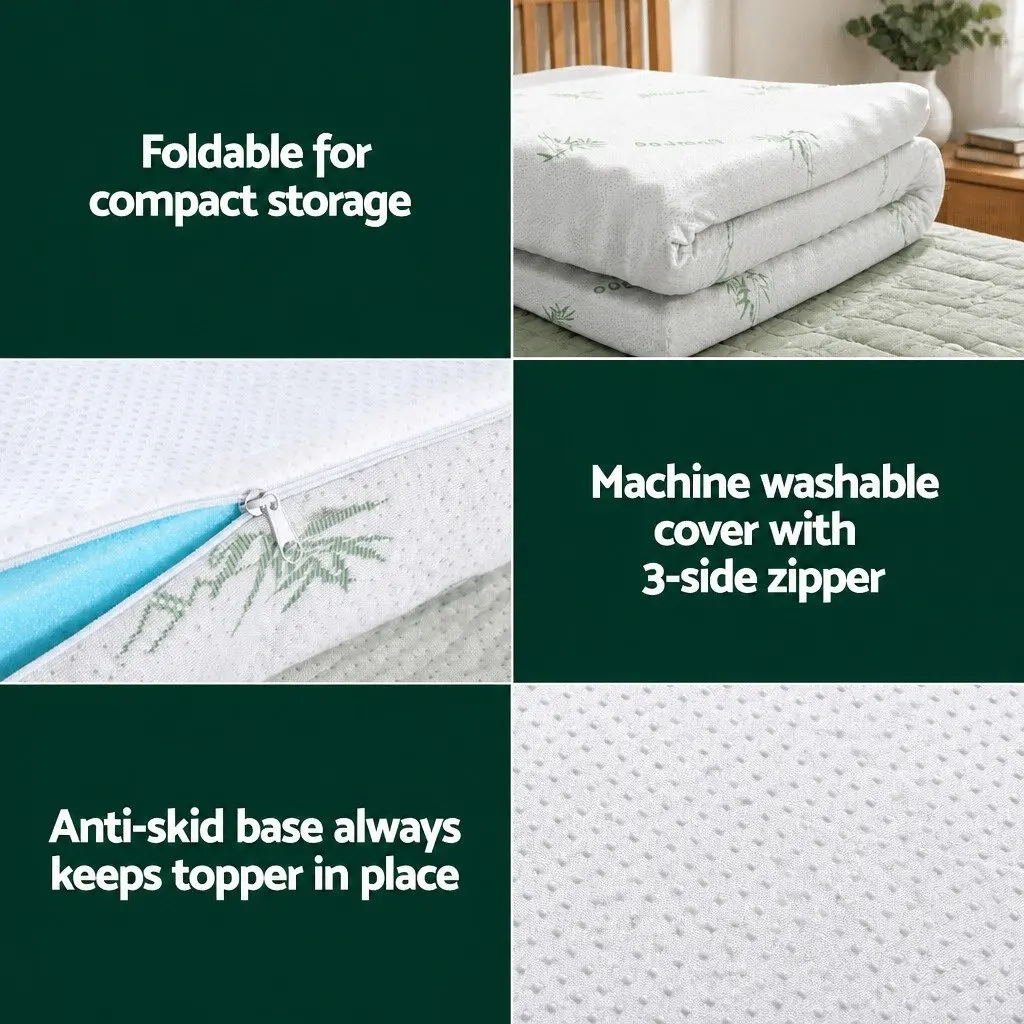 Memory Foam Mattress Topper Ventilated Cool Gel 8cm King Bed Comfort Support