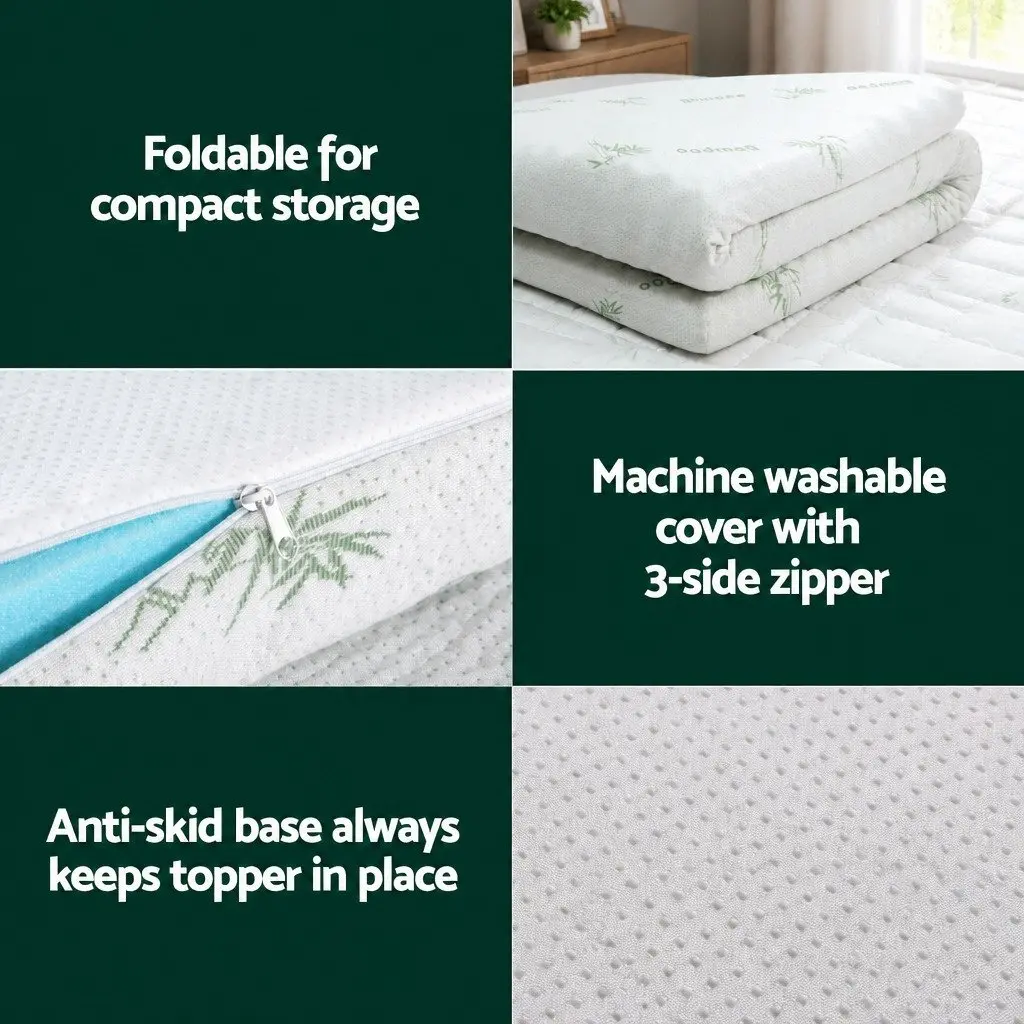Memory Foam Mattress Topper Queen Bed 8cm