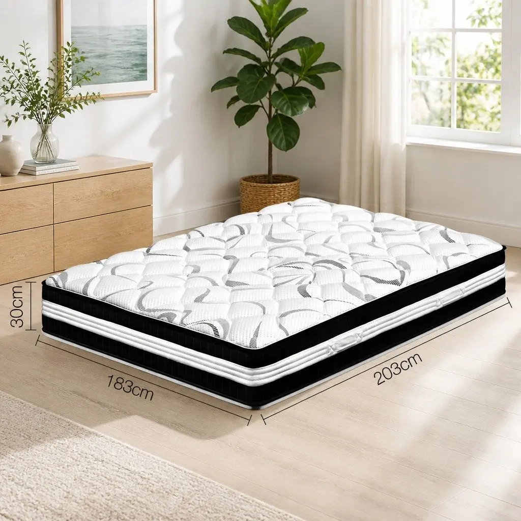 King Size Mattress 30cm Medium Firm Pocket Spring Bed Sleep Support