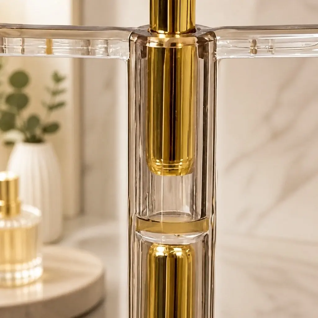 360° Rotating Makeup Organiser Vanity Countertop Cosmetic Storage Shelf Gold
