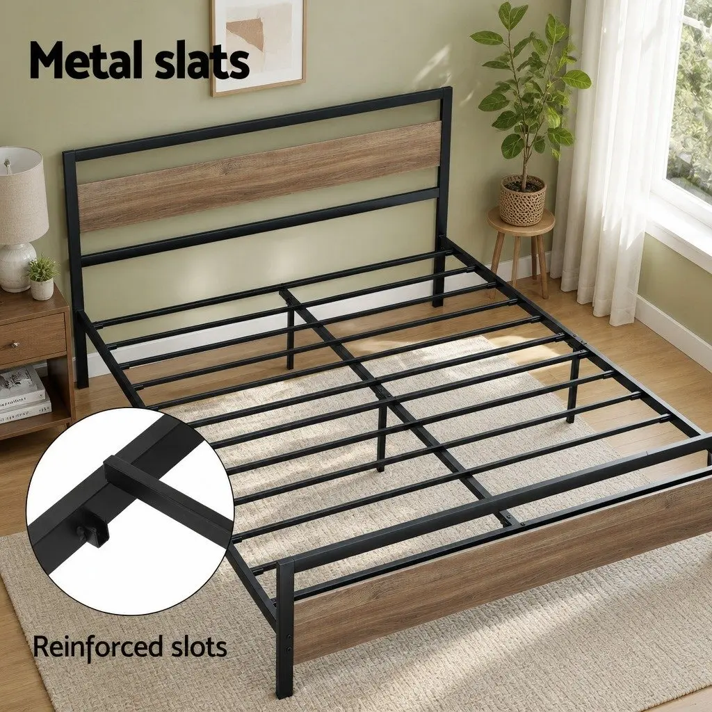 Queen Size Metal Bed Frame with Storage