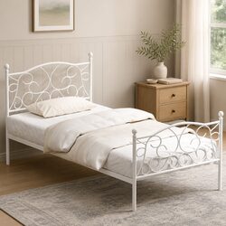 Specifications of White Metal Platform Bed Frame with Storage