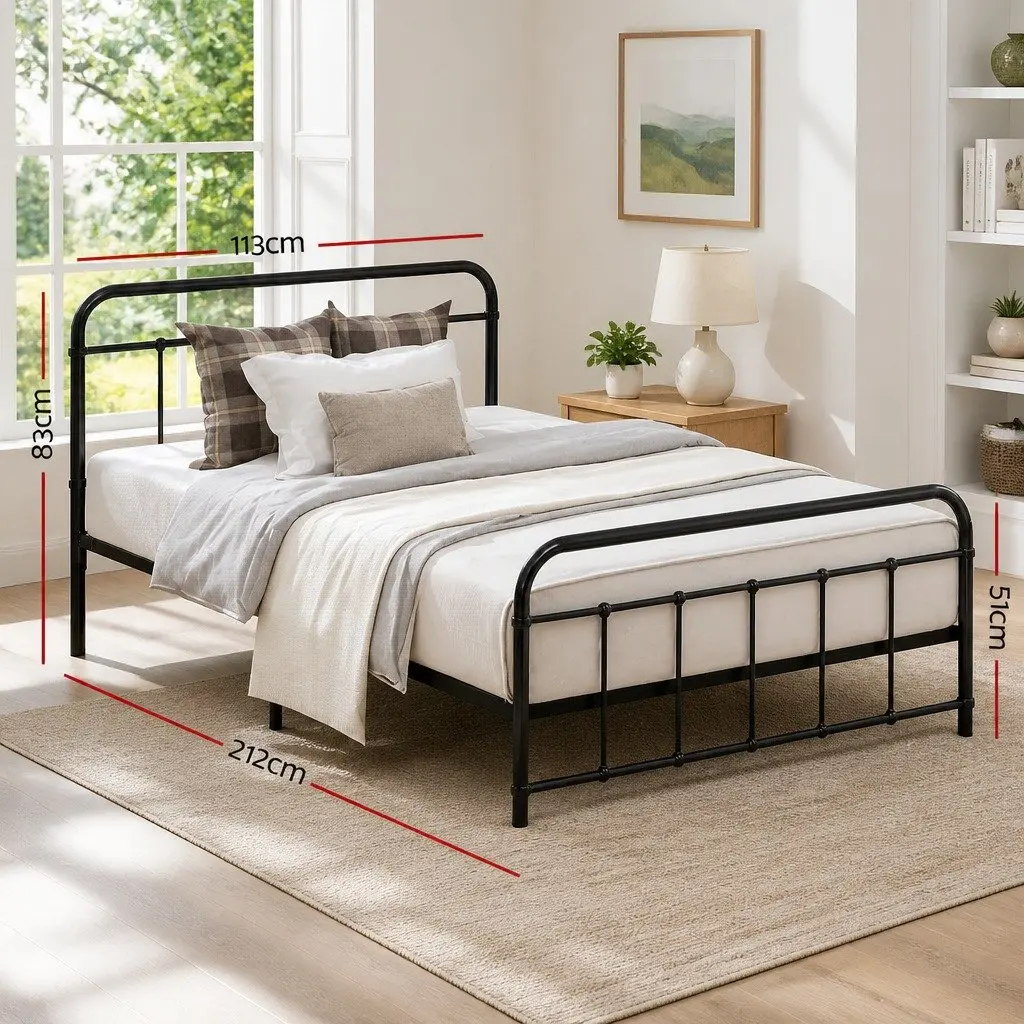 King Single Metal Bed Frame with Storage