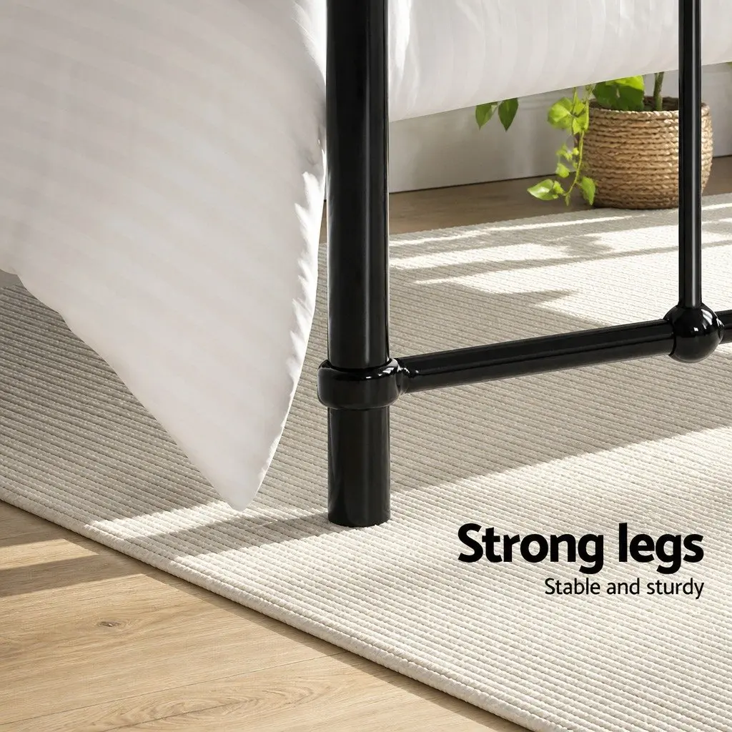 King Single Metal Bed Frame with Storage