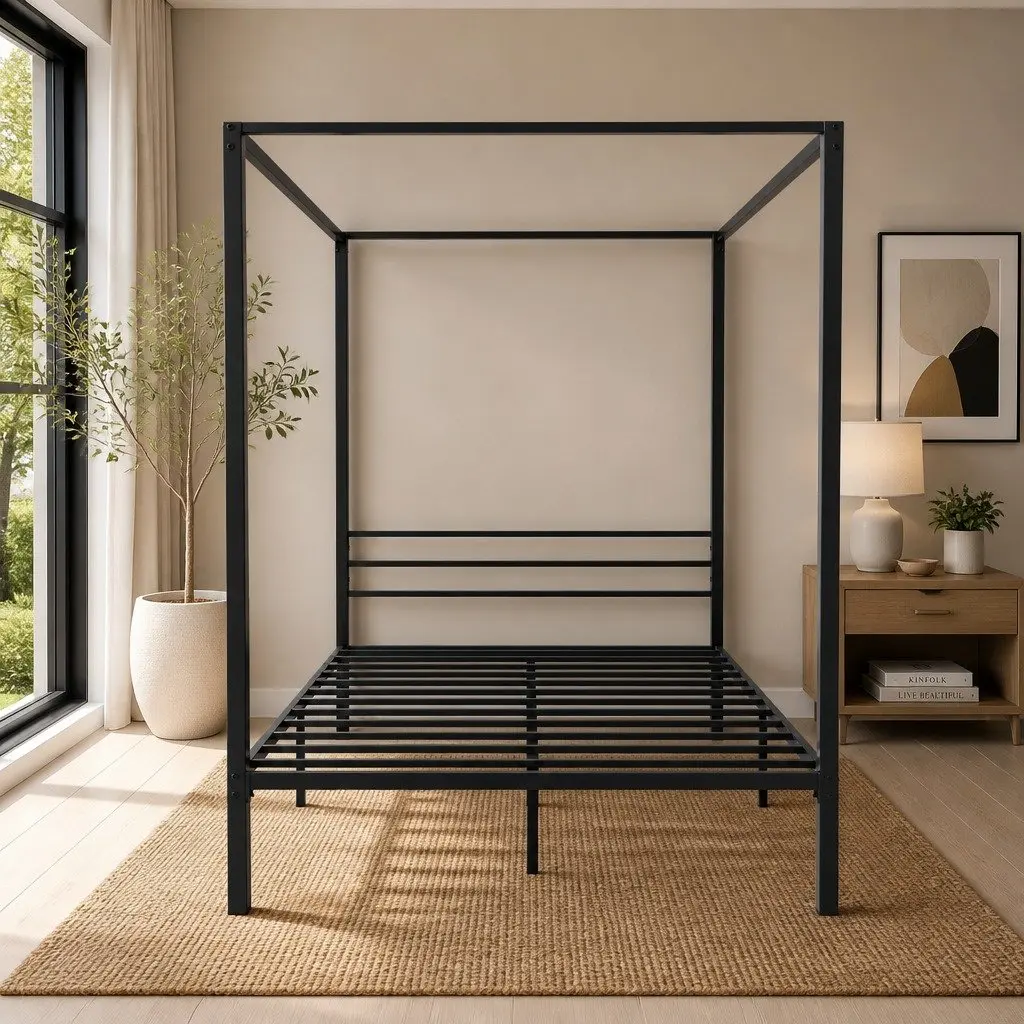 Double Metal Bed Frame with Canopy