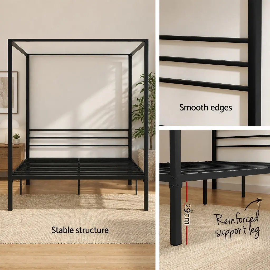 Double Metal Bed Frame with Canopy
