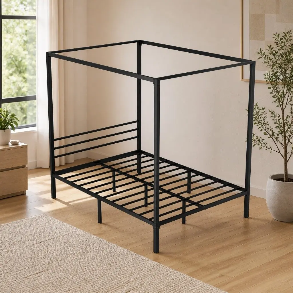 Double Metal Bed Frame with Canopy