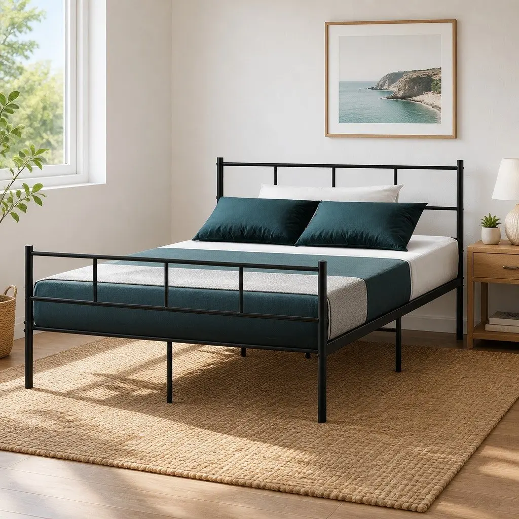 Double Metal Bed Frame with Storage