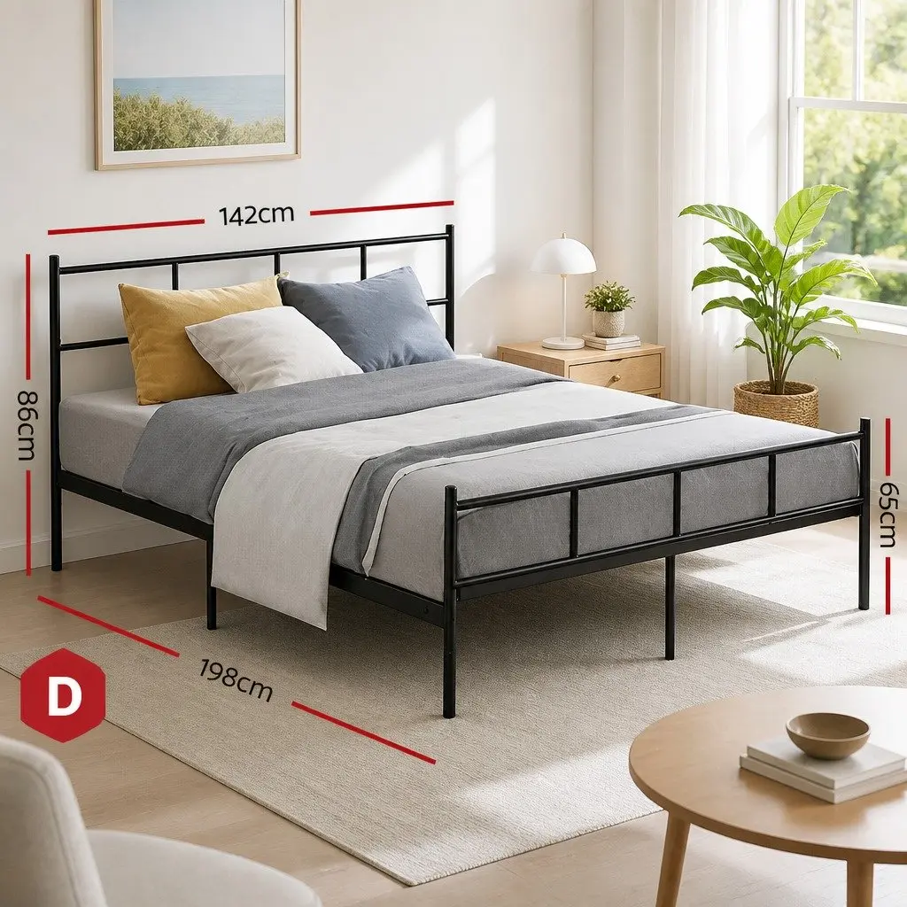 Double Metal Bed Frame with Storage