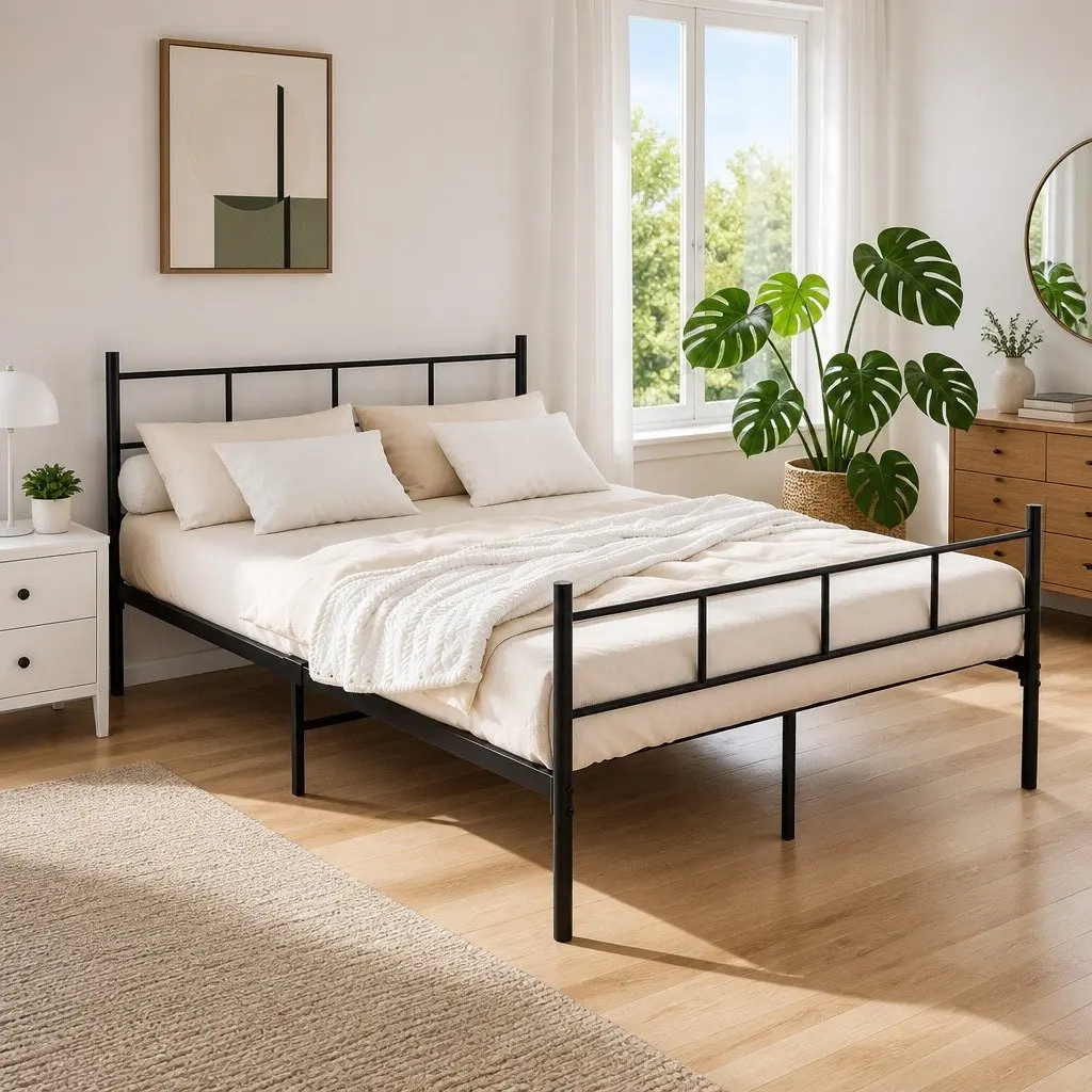 Double Metal Bed Frame with Storage
