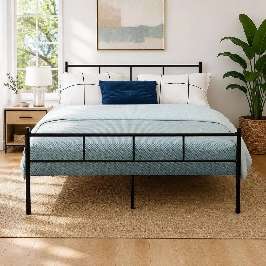 Double Metal Bed Frame with Storage