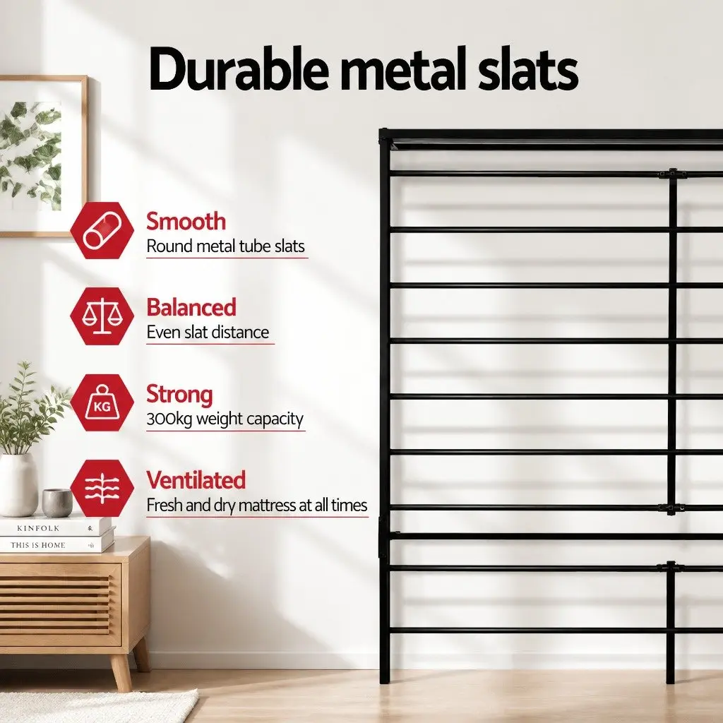 Double Metal Bed Frame with Storage