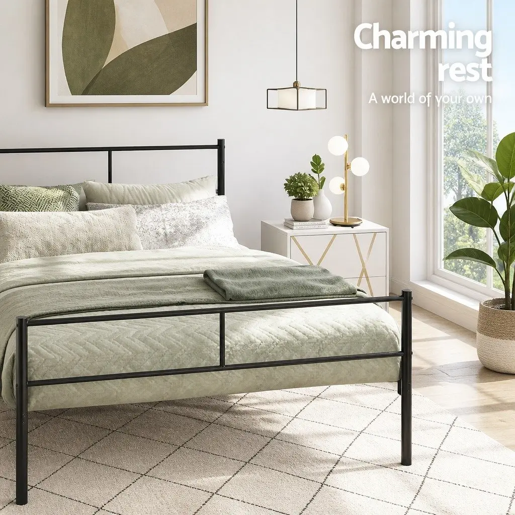 Double Metal Bed Frame with Storage