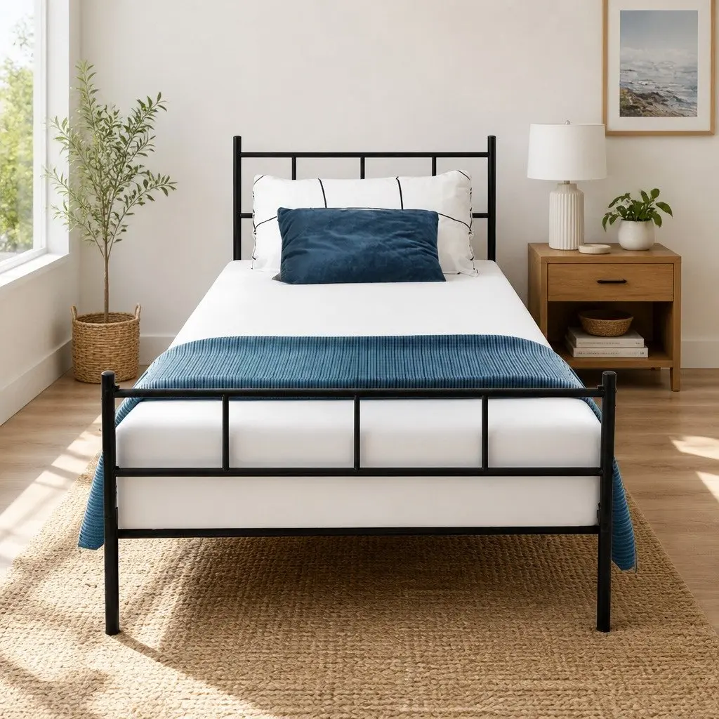 Black Metal Single Bed Frame