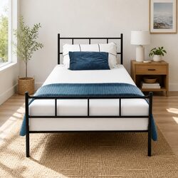 Specifications of a Black Metal Single Bed Frame