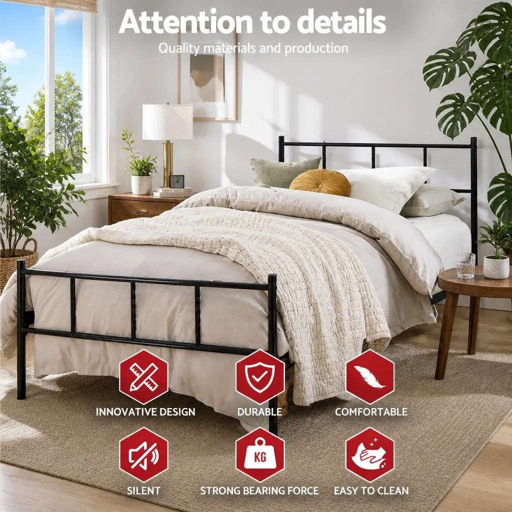 Black Metal Single Bed Frame
