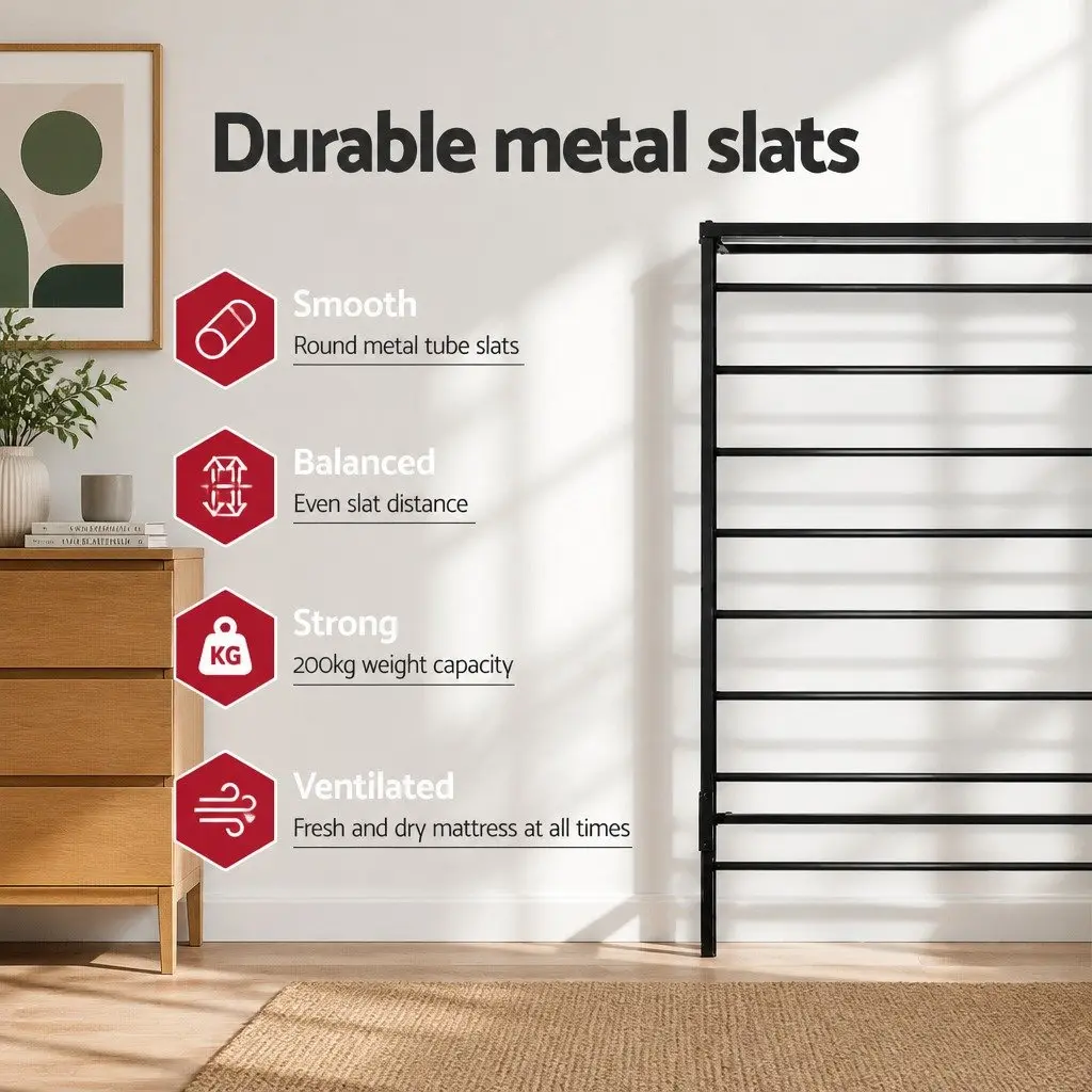 Black Metal Single Bed Frame