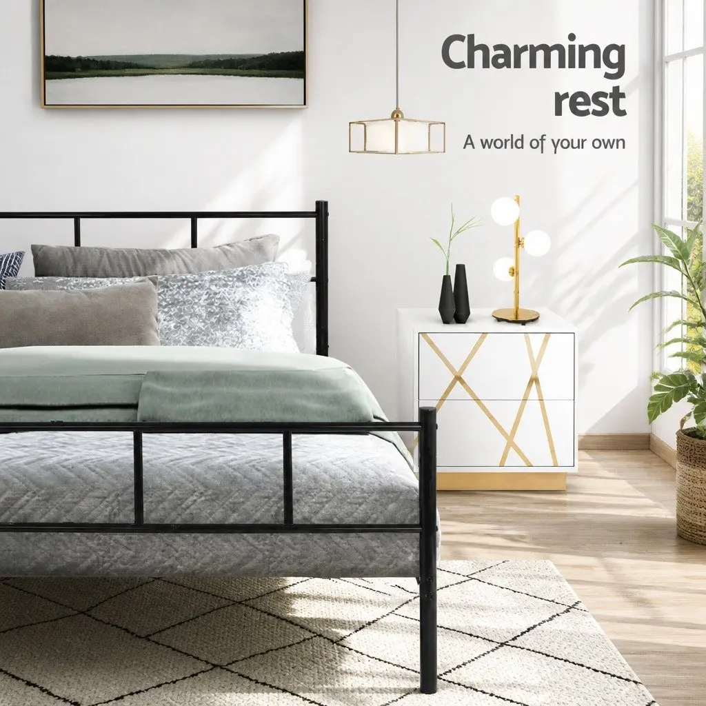 Black Metal Single Bed Frame
