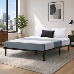 Double Size Metal Bed Frame: Black Steel & Dimensions