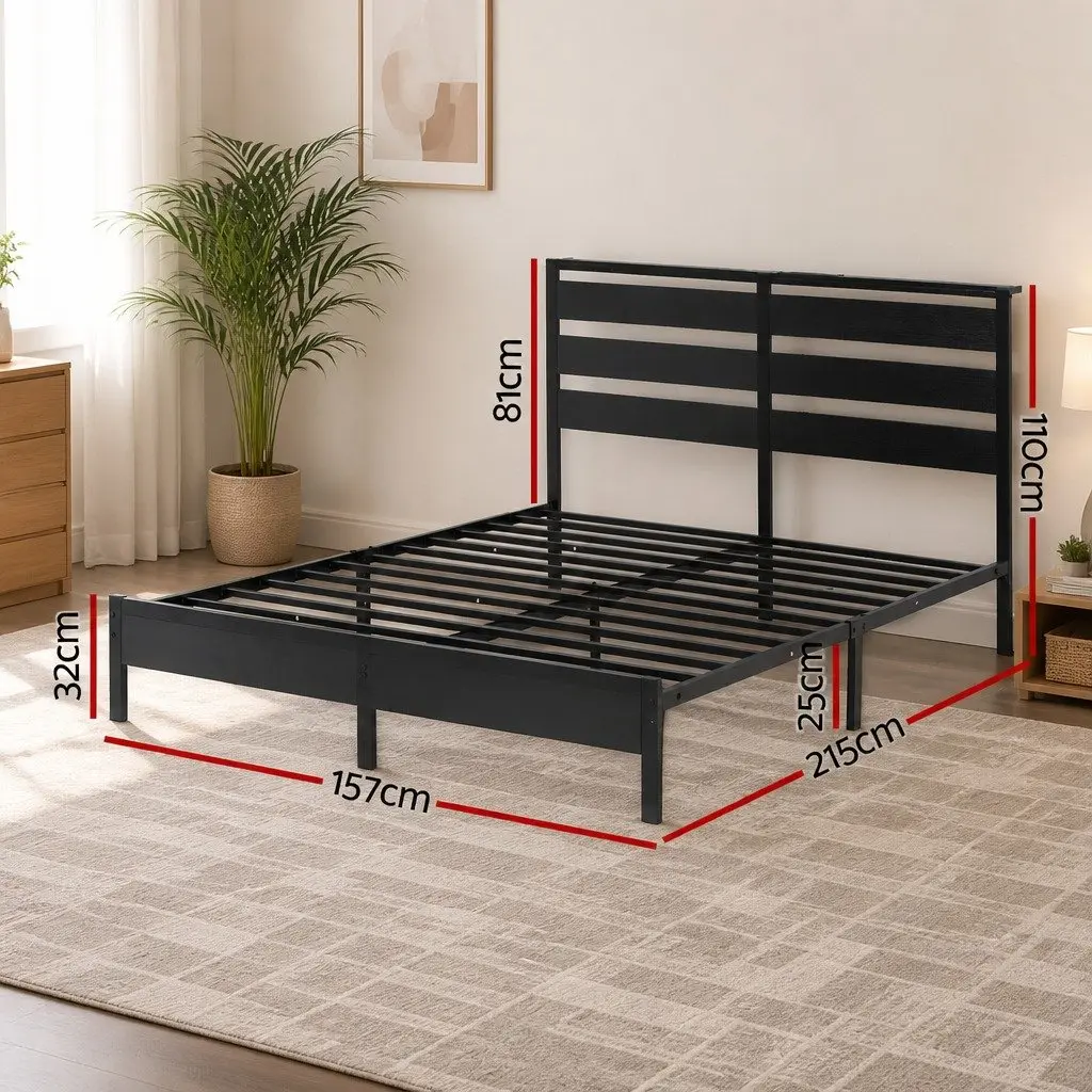 Queen Size Metal Bed Frame with LED