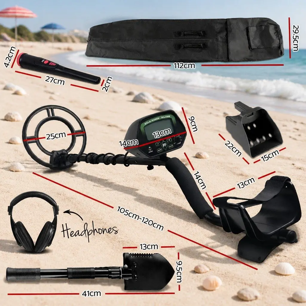 Metal Detector Pinpointer Kit Treasure Hunter Beach Search Waterproof LCD
