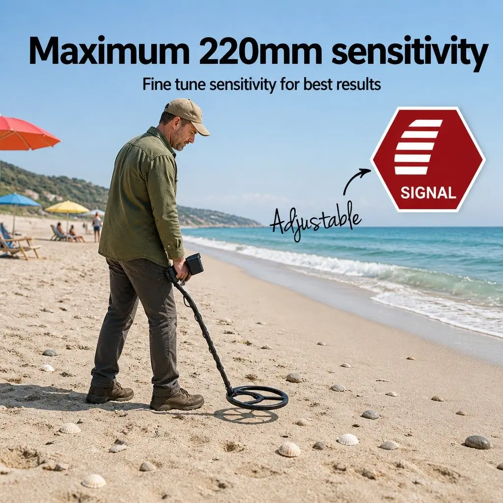 Metal Detector Pinpointer Kit Treasure Hunter Beach Search Waterproof LCD
