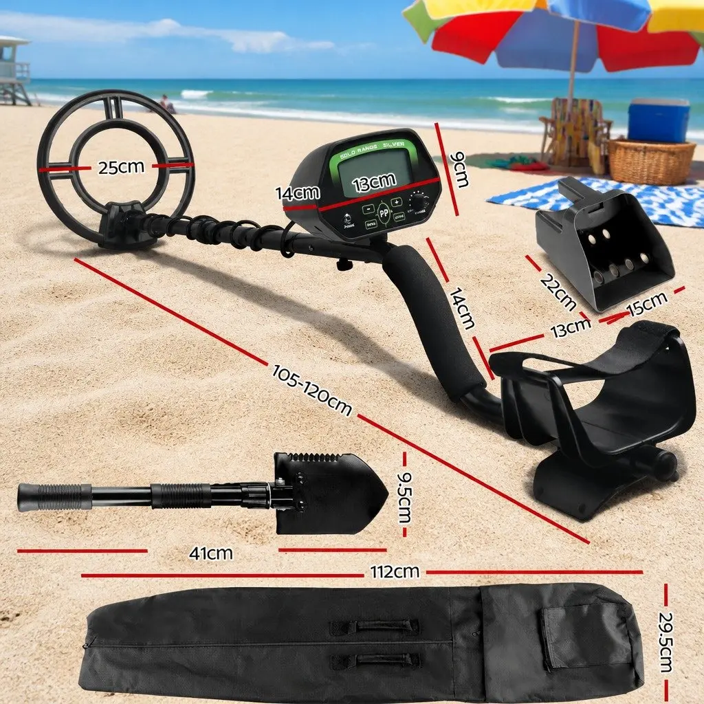 Metal Detector LCD Screen Waterproof Treasure Hunter Beach Search Coil Pinpoint