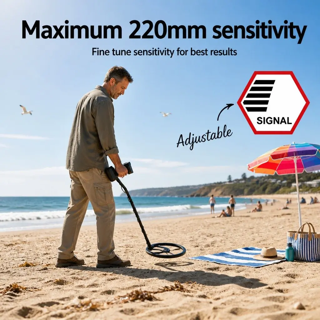 Metal Detector LCD Screen Waterproof Treasure Hunter Beach Search Coil Pinpoint