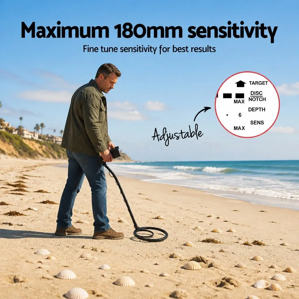 Metal Detector with 180MM Sensitivity and LCD Display