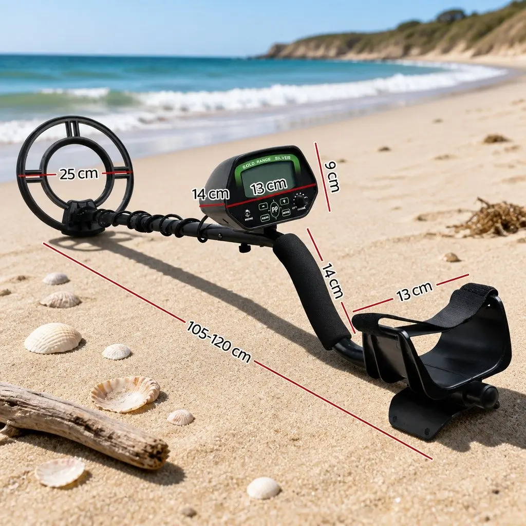 Metal Detector LCD Screen Waterproof 220MM Search Coil Treasure Hunting Backyard