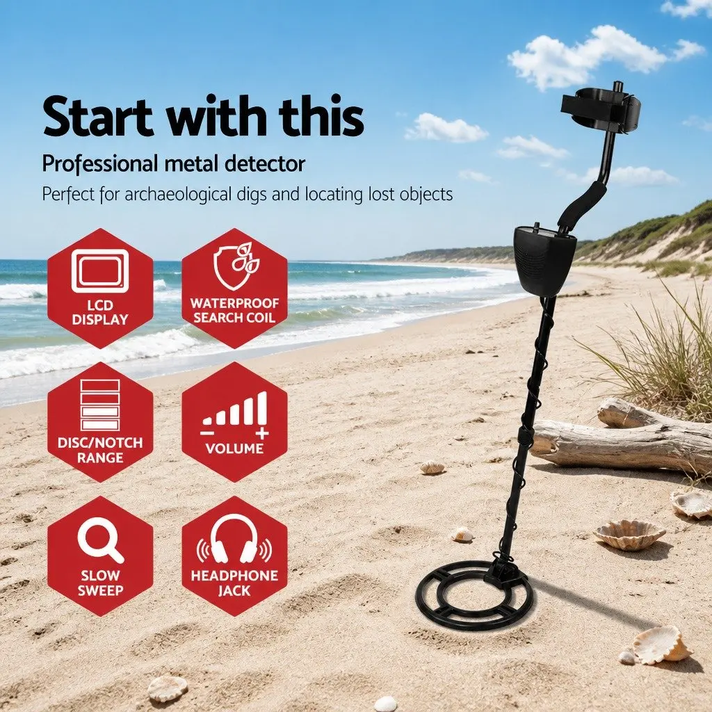 Metal Detector LCD Screen Waterproof 220MM Search Coil Treasure Hunting Backyard