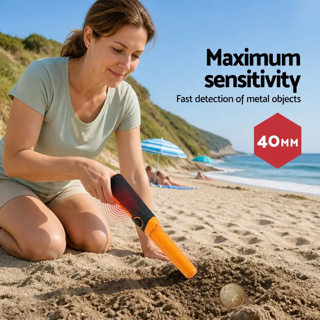 Metal Detector Handheld Waterproof 40MM for Indoor Outdoor Underwater Use