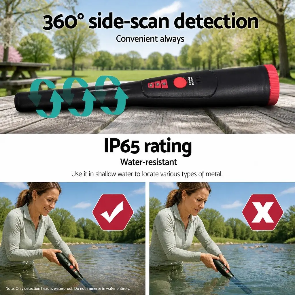 Handheld Pinpointer Metal Detector 40MM Sensitive Waterproof Automatic Hunter