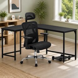 L-Shape Computer Desk and Ergonomic Chair Specifications