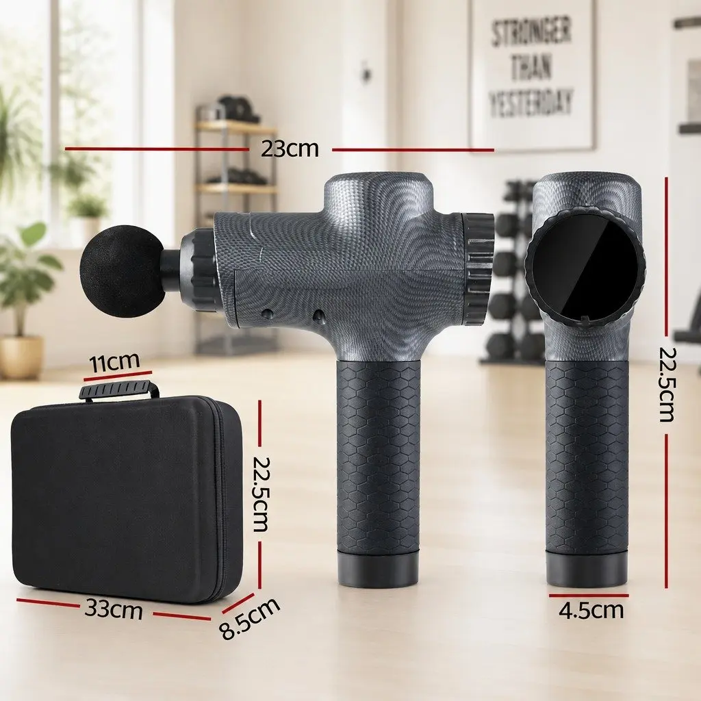 Massage Gun for Muscle Recovery Home Use 30 Speed 6 Heads Grey