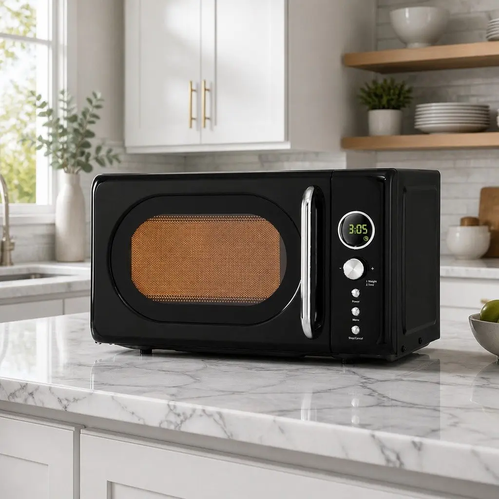 Microwave Oven 20L Digital Black Kitchen 700W 8 Auto Cook Menus Defrost