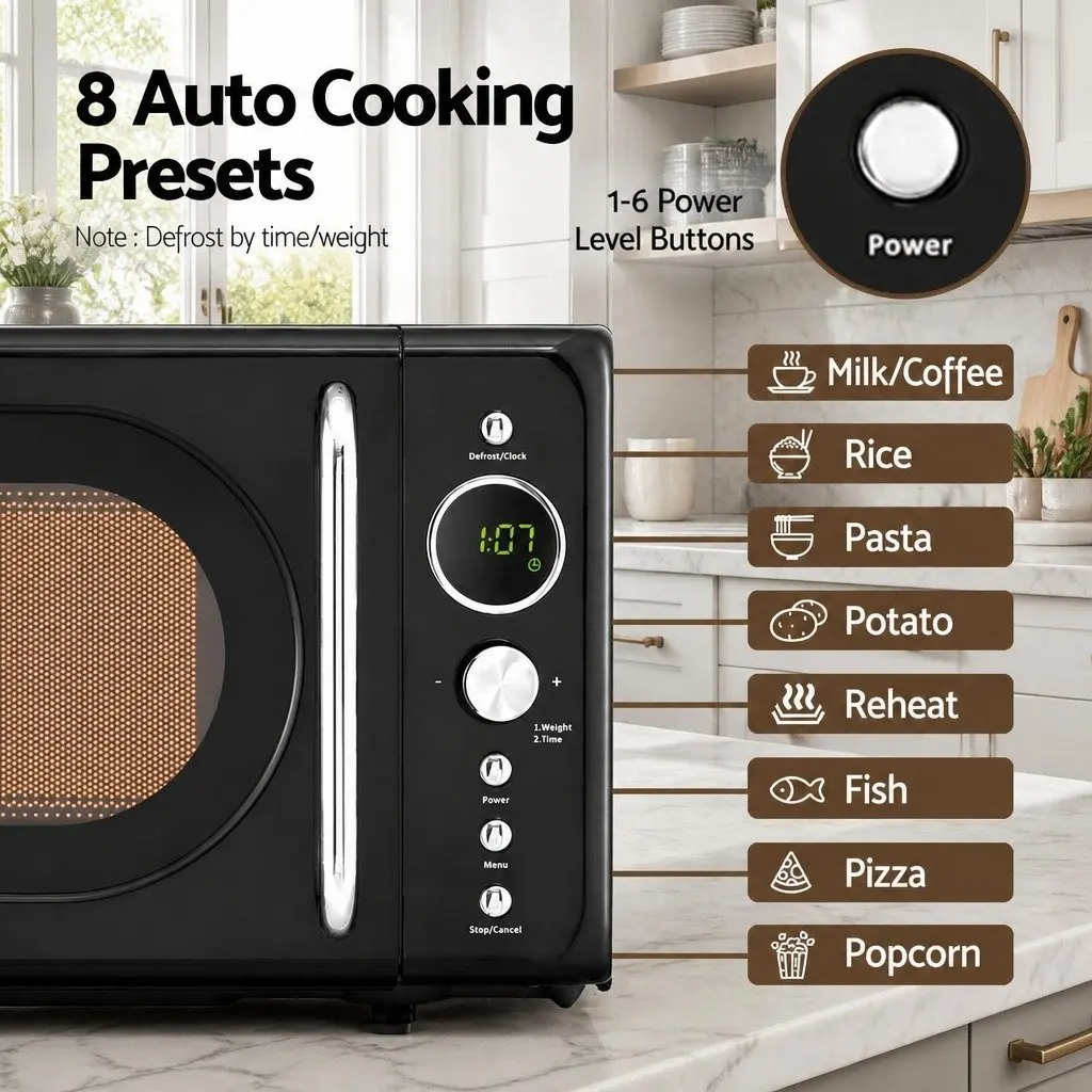 Microwave Oven Kitchen 20L Digital Black 700W