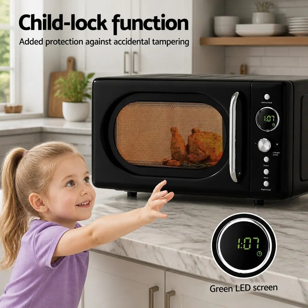 Microwave Oven Kitchen 20L Digital Black 700W