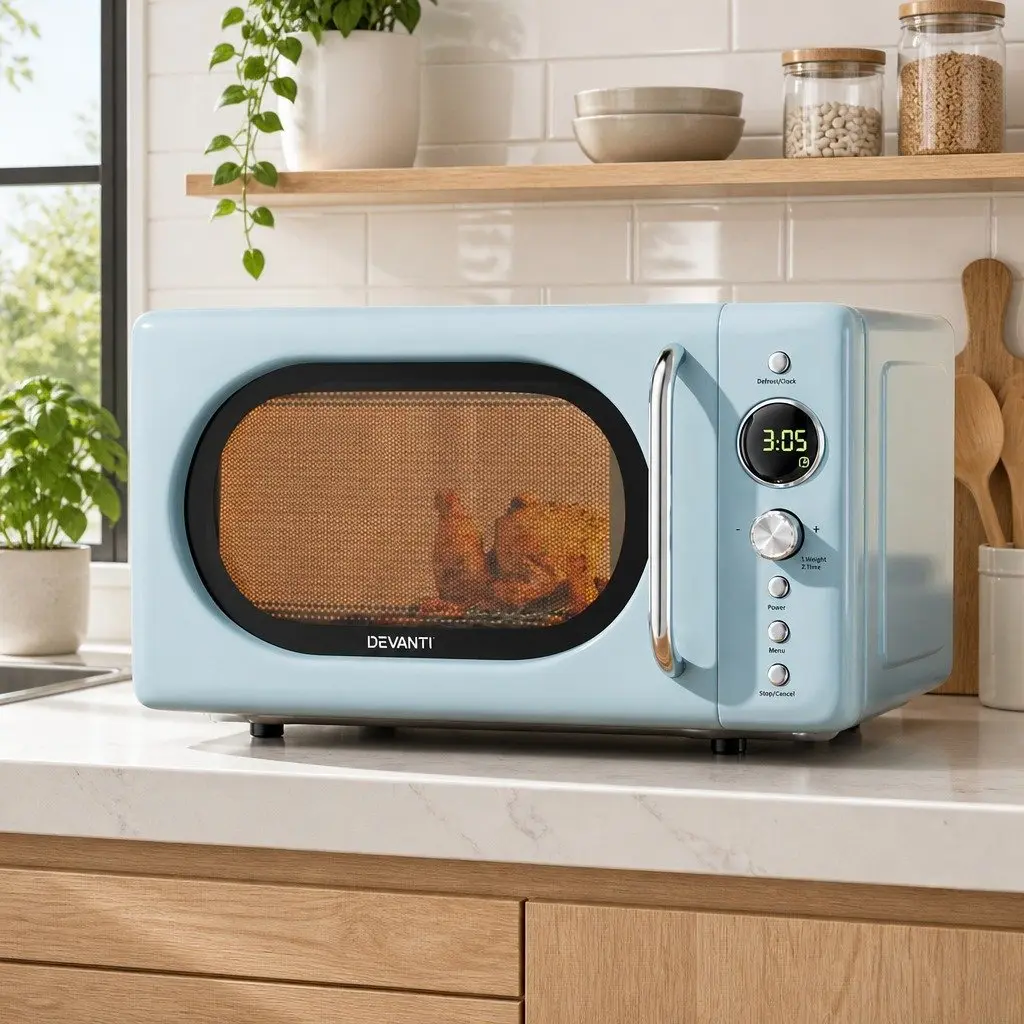 Microwave Oven Kitchen 20L Blue Digital Control