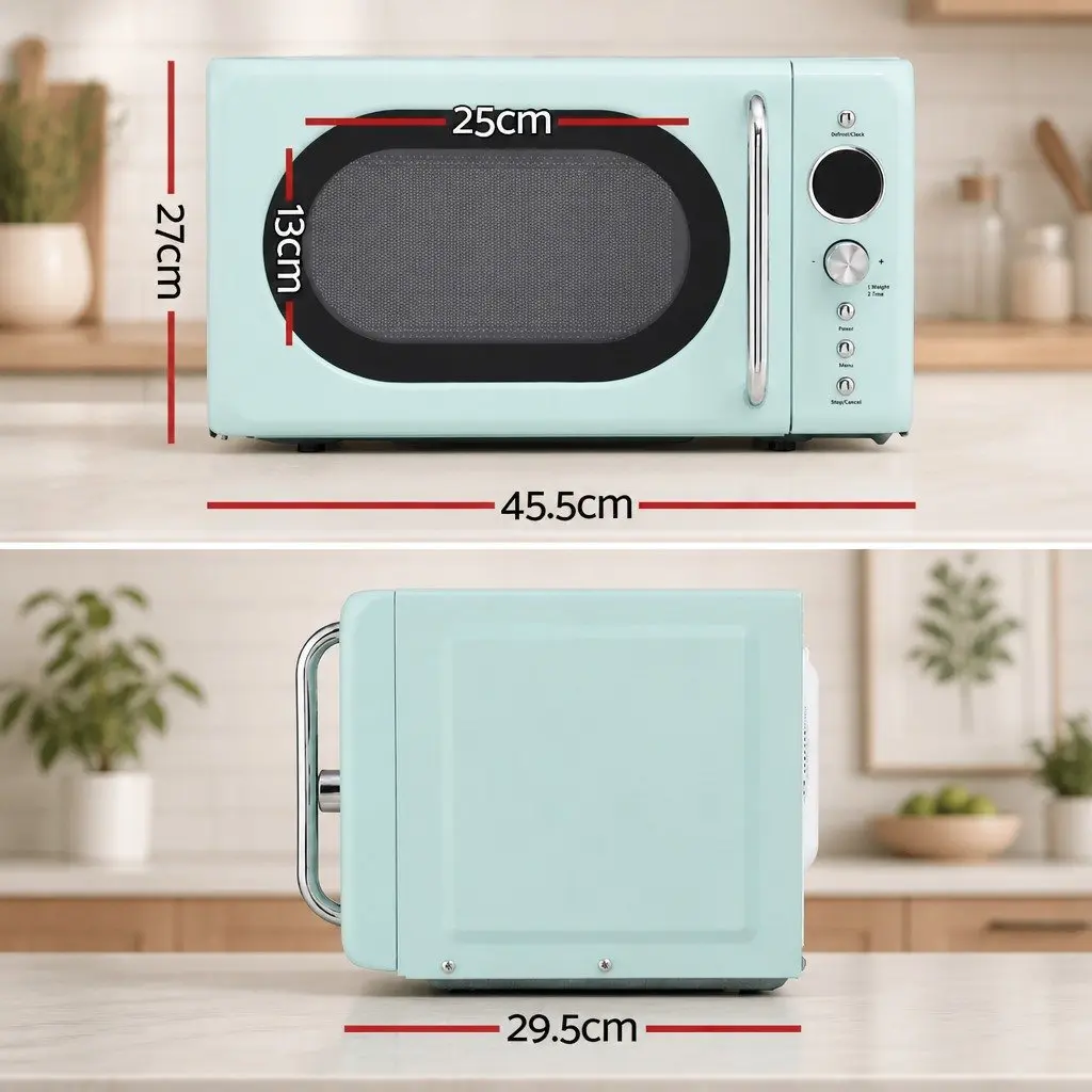 Microwave Oven 20L Digital Control 700W Green LED Display Kitchen Appliance