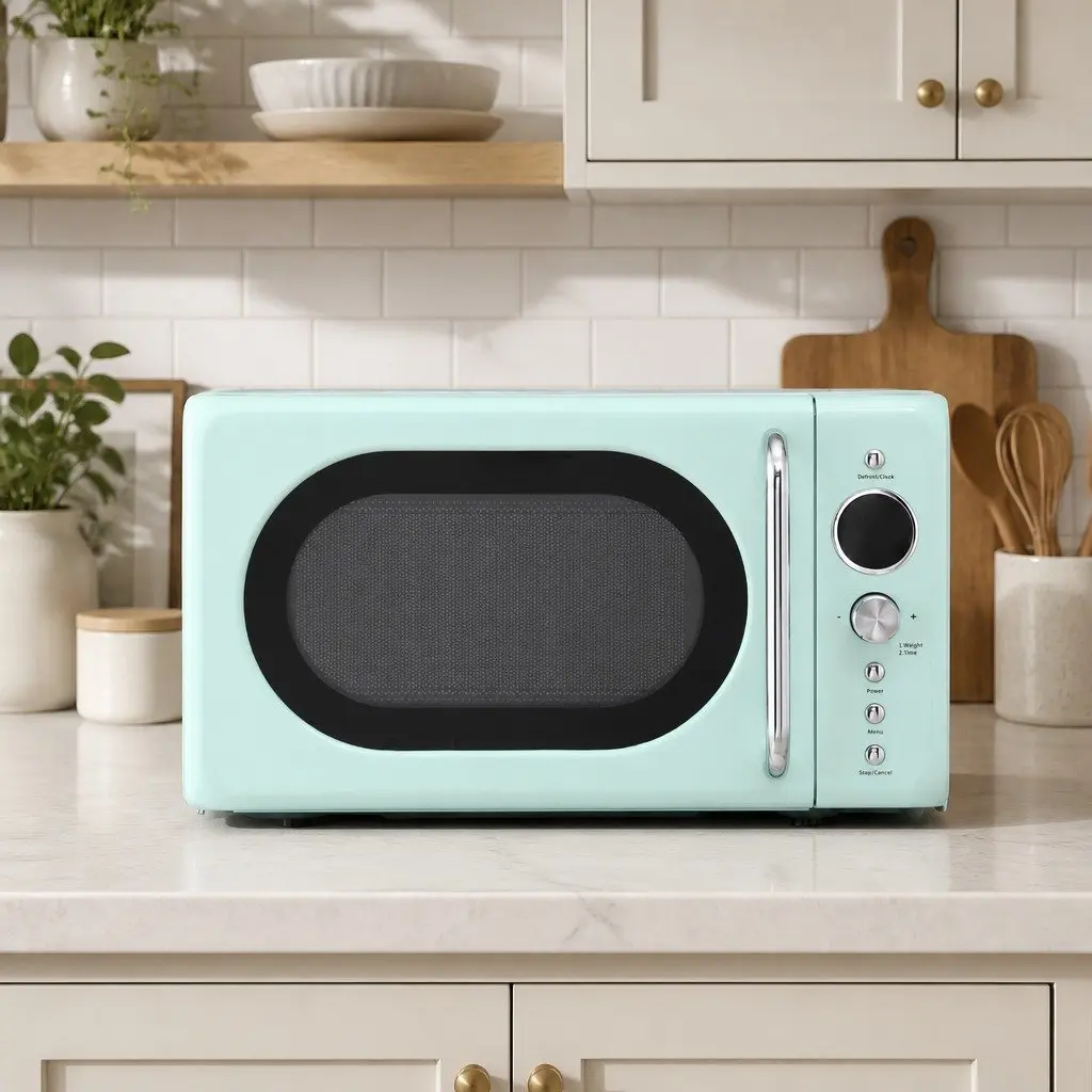 Microwave Oven 20L Digital Control 700W Green LED Display Kitchen Appliance